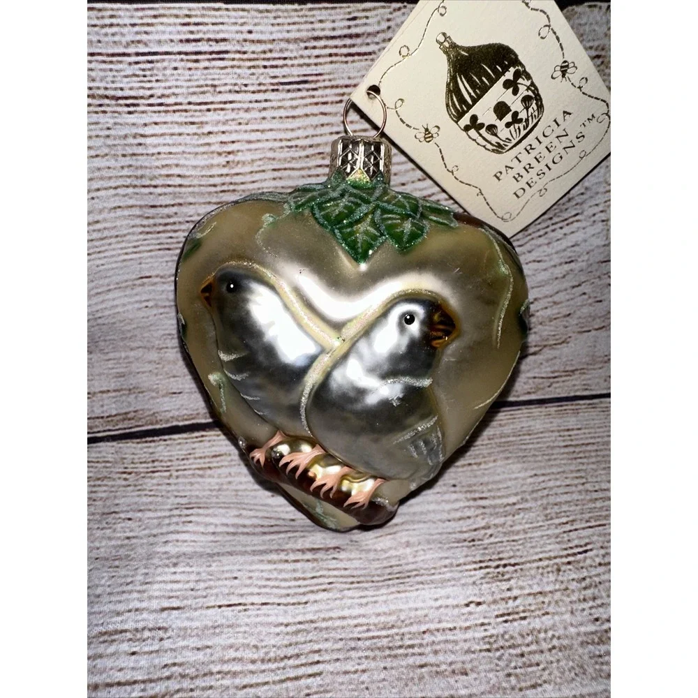 Patricia Breen Two Turtle Doves 12 Days‎ of Christmas Glass Ornament Holiday
